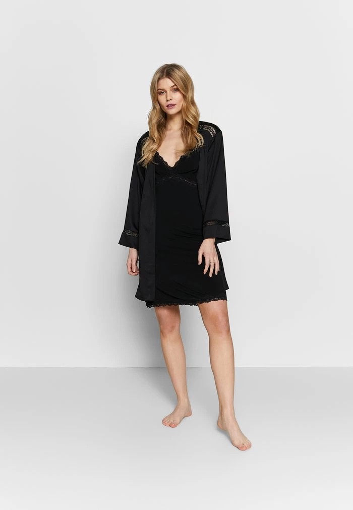 Vêtement De Nuit ANNA FIELD Anna Field Heidi Short Sleeves Viscose Nightdress Noir Femme | ZTR-3755597